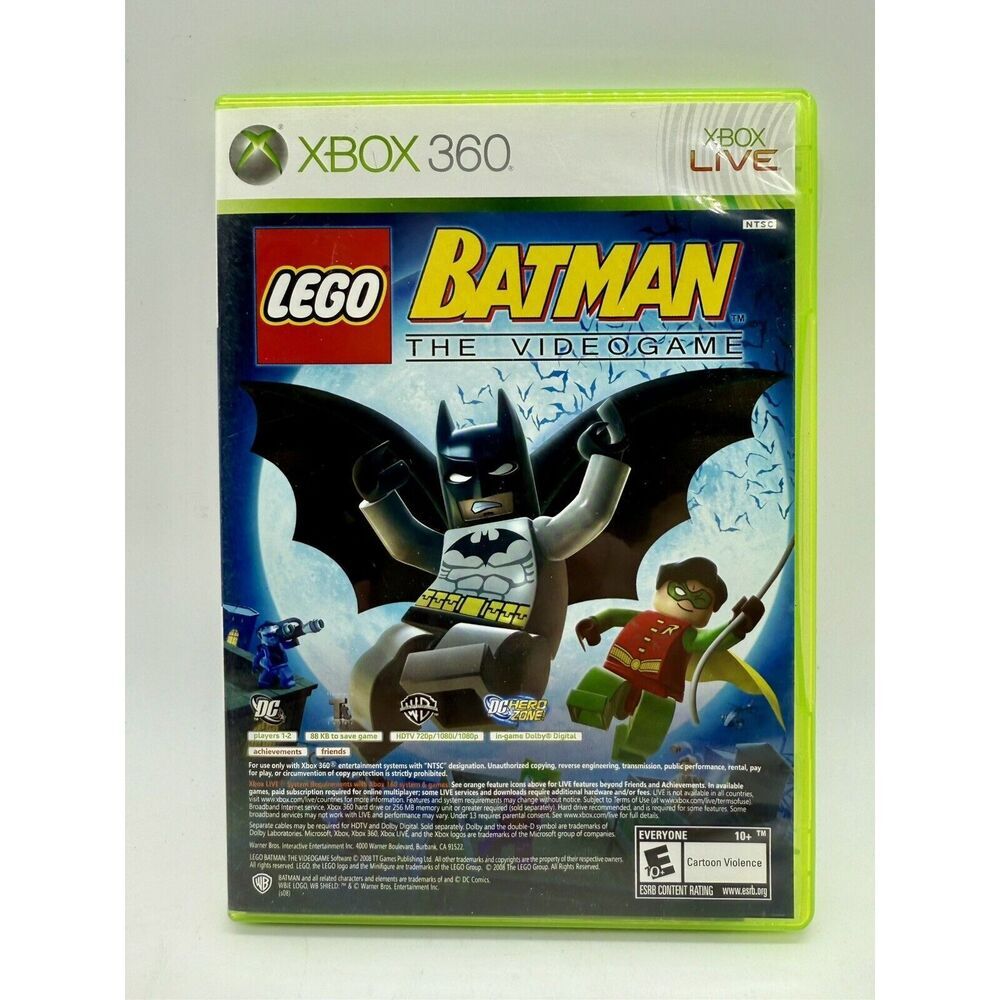 LEGO Batman / Pure Games 2 Disc Combo (Xbox 360, 2009) Game Case Manual Tested